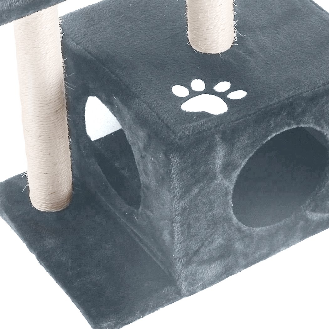 PaWz 0.6M Cat Scratching Post Tree with plush cover and sisal-wrapped poles, designed for climbing and scratching.